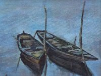 Barche ormeggiate  Olio su tela - 24 x 30